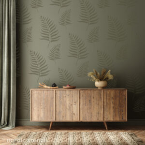 commode with decor in living room interior, dark green wall mock up background,