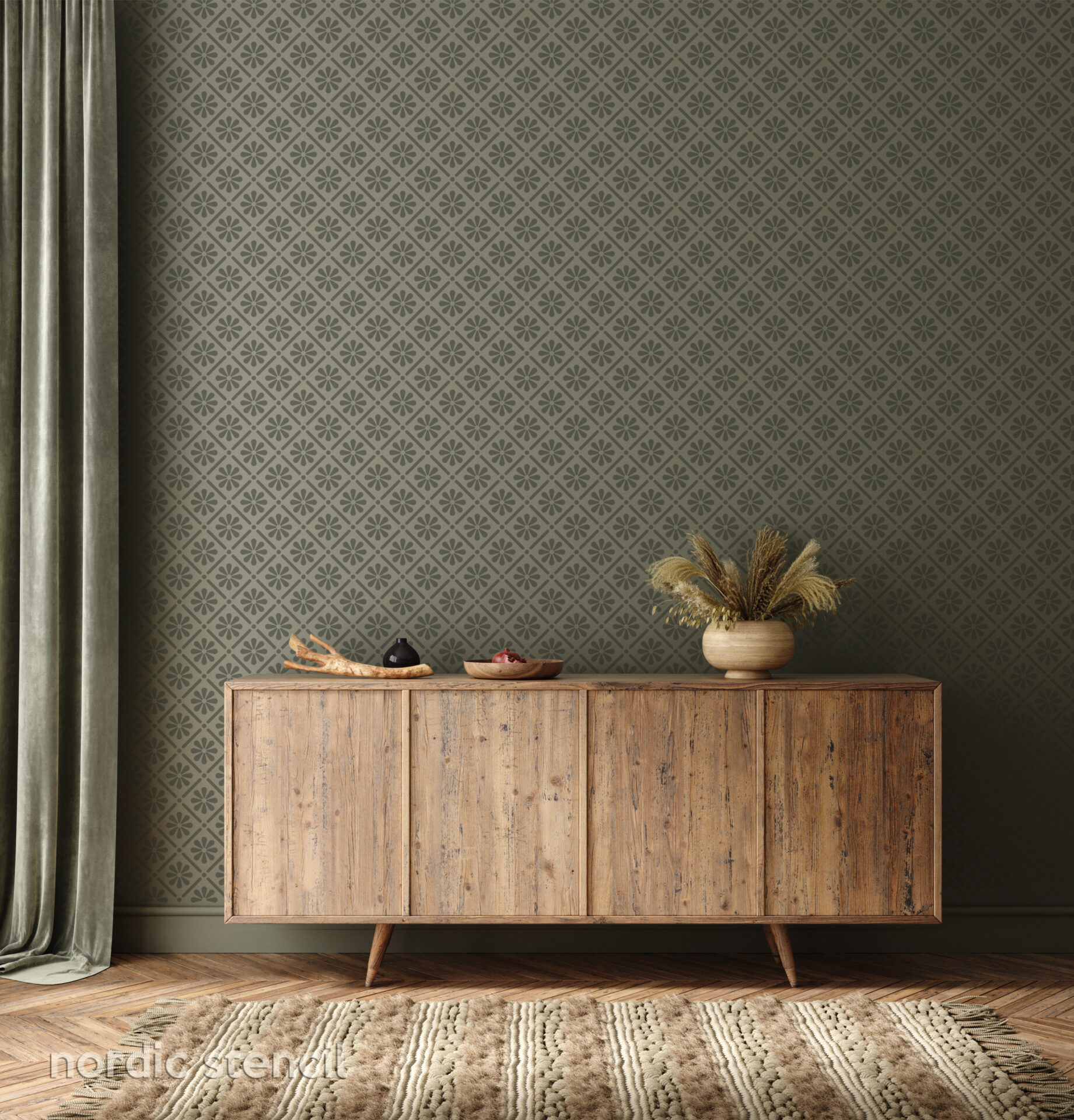 nordic stencil, stencil, šabloon, trafarett, sabloon, zabloon, seinakleepsud, seinamaaling, seinamuster, muster